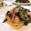 Rs＊kitchen's cooksnap of when they made ほうれん草とベーコンのクリームスパゲティ.