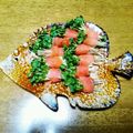 shikkachan's cooksnap of when they made サーモンのかいわれ大根＆みょうが巻き♪.