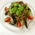 くまやっこ's cooksnap of when they made 茄子とオクラのジャージャーそうめん.