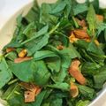yorei's cooksnap of when they made ほうれん草ときのこ&ベーコン&温玉サラダ.