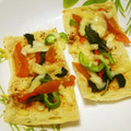 トムラウシ's cooksnap of when they made 残り野菜で油揚げピザ.