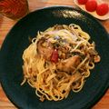 湘南ビーチboys's cooksnap of when they made 牡蠣のオイル漬けde旨味たっぷりパスタ.