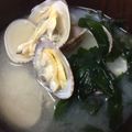 ポメちょん's cooksnap of when they made あさりとわかめの味噌汁♪.