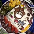 おざー's cooksnap of when they made キャラケーキ☆トトロのでかチョコプレート.