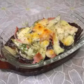 ＠迷子＠'s cooksnap of when they made ＊オクラと茄子のマヨチーズ焼き＊.