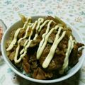 MIZU14's cooksnap of when they made ヨシダソースで豚丼☆.