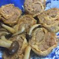 ラグラス's cooksnap of when they made 挽き肉の油揚げ巻き～(*´╰╯`๓)♬.