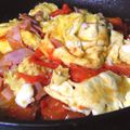 生誕１９７３年独身男's cooksnap of when they made トマ玉ベーコン中華炒め.