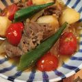 もあい＊'s cooksnap of when they made トマトとオクラの夏肉じゃが.