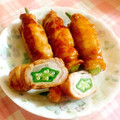 そらゆい620's cooksnap of when they made オクラ・いんげんちくわの豚肉巻き.