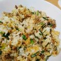 momonga＊'s cooksnap of when they made 豚ひき肉とニラの簡単チャーハン.