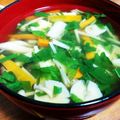 かすがべ's cooksnap of when they made きのことモロヘイヤのすまし汁！子供にも◎.