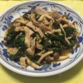 クックSEFA1U☆'s cooksnap of when they made モロヘイヤと豚肉の生姜炒め.