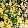 emiB's cooksnap of when they made ☆副菜やお弁当に☆甘辛オクラの卵とじ.