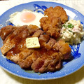 ゆにこーん☆'s cooksnap of when they made 豚カツ用肉の焼き肉マヨバター炒め☆☆☆.