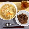 ryu_401's cooksnap of when they made 焼肉屋さんのピリ辛カルビクッパ♡.