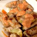 けぃこ。だぃご's cooksnap of when they made オーロラソースで♪豚しゃぶ肉のポテト巻き.