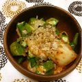 ぽぽきゅ's cooksnap of when they made 5分で♪オクラの鰹節キムチ和え♪.