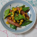 イチゴ、イチゴ。's cooksnap of when they made 魚肉ソーセージといんげんの中華炒め.