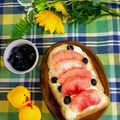 ももちゃんのれしぴ's cooksnap of when they made ♢桃のトースト♢.