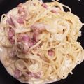 きょさりん's cooksnap of when they made 厚切りベーコンで簡単カルボナーラ.