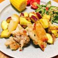 QUEENTANGO's cooksnap of when they made 鶏肉とりんごとさつまいものバジル焼き☆.