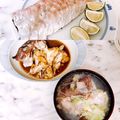 ナピト's cooksnap of when they made コノシロの煮付 鯔、海タナゴ刺身 あら汁.