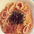 かなかなみん。's cooksnap of when they made ＊＊いかと明太子deパスタ＊.