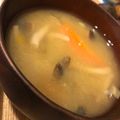 ぎんはる's cooksnap of when they made かぼちゃ、みょうが、しめじのお味噌汁.