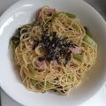 ミロ9607's cooksnap of when they made 野沢菜とベーコンの大人パスタ.