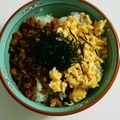 Kitchen♡m's cooksnap of when they made 卵と肉そぼろの二色丼.