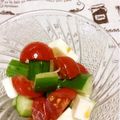 ぽぽきゅ's cooksnap of when they made きゅうりトマトチーズの簡単サラダ☆.