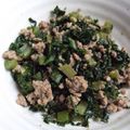 houdon's cooksnap of when they made 大根の葉とひき肉のシンプル炒め.