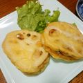 B子chan's cooksnap of when they made れんこんのはさみ揚げ✿豚こまで.