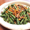Superlittleboo's cooksnap of when they made さやいんげんとひき肉の彩り炒め.