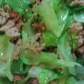 わんた☆'s cooksnap of when they made 簡単★たっぷりレタスのひき肉ポン酢炒め.