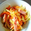 moeoke's cooksnap of when they made スパムたっぷり！青パパイヤイリチー♪.
