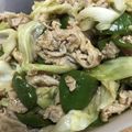 ♪まるえ's cooksnap of when they made 豚肉とキャベツとピーマンの梅肉ソース炒め.
