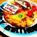 koreomomとも's cooksnap of when they made 2歳の誕生日♬ 新幹線はやぶさのケーキ♡.