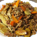 クックDAD's cooksnap of when they made 簡単♪きのことごぼうとひき肉のピリ辛炒め.