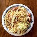 はなちゃんとママ's cooksnap of when they made キャベツとチキンのめんつゆパスタ.