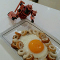 パンダ達の母です。's cooksnap of when they made 簡単楽しい♪ちくわ目玉焼き♪.