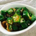 ｱｲﾊﾅ's cooksnap of when they made レンジで、オクラのなめたけ和え.