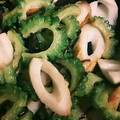 mikazuchi's cooksnap of when they made ゴーヤとちくわと塩昆布のマヨ炒め.