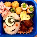 クックEF4B57☆'s cooksnap of when they made 簡単キャラ弁 卵使わずミニオン弁当.