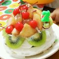 大量キューブ's cooksnap of when they made 炊飯器で誕生日ケーキ（≧∇≦）.