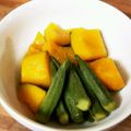 よちぞ〜さん's cooksnap of when they made ☆かぼちゃとオクラの煮もの☆.