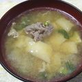 クックL10WJZ☆'s cooksnap of when they made 冬瓜と豚肉の味噌汁.