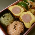 popopon399's cooksnap of when they made デコふりで！ 2色ごはんの軍艦おにぎり.