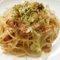 花時計咲いた's cooksnap of when they made キャベツベーコン醤油パスタ.